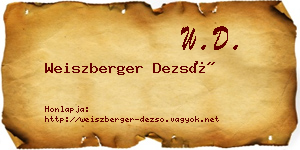 Weiszberger Dezső névjegykártya